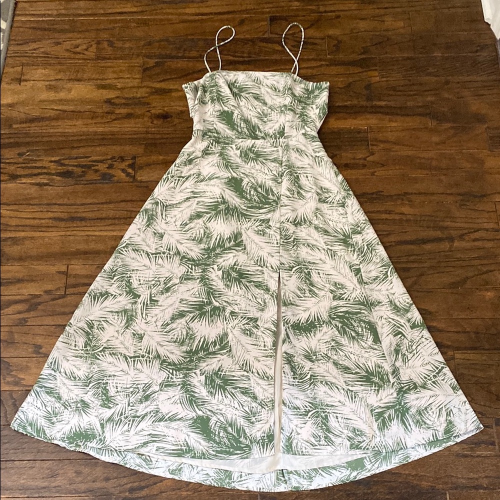 Lulu's Green and White Spaghetti Strap Sundress